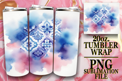 Tender love 20oz tumbler wrap, Watercolor Pattern Product Image 1