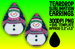Bright Teardrop Earrings Design for DIY , Snowman Product Image 1