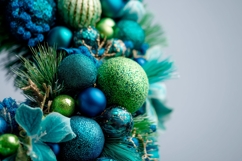 Glitter Christmas Balls Background, Winter Background Design Product Image 1