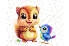 Cute Animal Friends Clipart PNG, Bright Spring Animal Duos Product Image 2