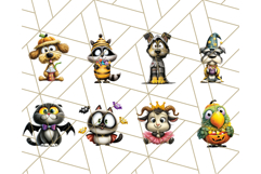 Halloween Animals in Costumes Clipart PNG, Cute Pets Art Product Image 6