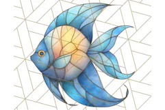 Stained Glass Sea Creatures PNG Clipart, Ocean Fantasy Product Image 2