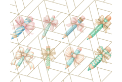 Chubby Pencil With Bows PNG Clipart, Cute School Supply Png Product Image 2
