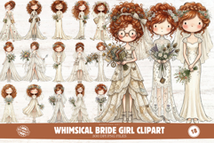 Whimsical Bride Girl Clipart Product Image 1
