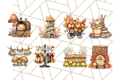 Fall Fairy House Clipart PNG, Autumn Homes and Decor Product Image 2