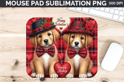 Watercolor Dog Mouse Pad Sublimation - Valentines PNG Design Product Image 1