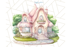 Pastel Fairy Garden Clipart, Cute Fairies &amp; Toadstools PNG Product Image 27