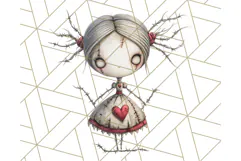 Creepy Dolls Clipart PNG Haunted Toy Characters Product Image 2
