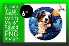 Artistic Dog Art Round Design PNG Sublimation Product Image 1