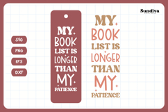 Bookmark Saying SVG | Funny Book Lovers - My Book List Product Image 3