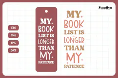 Bookmark Saying SVG | Funny Book Lovers - My Book List Product Image 3