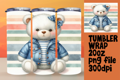 20oz Sublimation Design Download , Teddy Bear Product Image 1