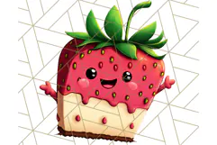 Strawberry Fruit PNG Clipart, Adorable Kawaii Characters Png Product Image 2