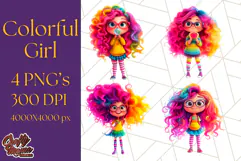 Cute Girl Clipart PNG, Playful Character Illustration Product Image 1