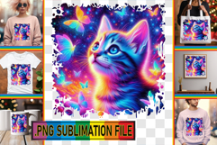 Dazzling Tote Bag Designs PNG, Cat Product Image 1