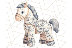 Blue Floral Stuffed Animal Clipart PNG, Cute Stuffed Animals Product Image 2