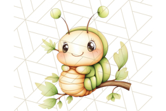 Cute Caterpillar Clipart PNG, Spring Bug Illustrations Product Image 2