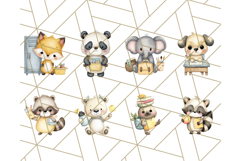 Cute Back to School Animals PNG Clipart with Books &amp; Bags Product Image 6