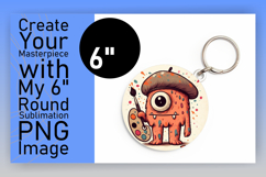 Bright Round Design Keychain Template , Monster Product Image 1
