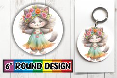 Sweet Watercolor Kitty Sublimation PNG Product Image 1