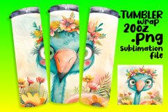 Floral Flamingo Tumbler Wrap 20oz Product Image 1