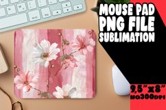 Elegant Striped Flower Mousepad - Sophisticated Style Product Image 1