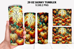 Pumpkins Skinny Tumbler 20oz Wrap Design, Halloween Tumbler Product Image 1