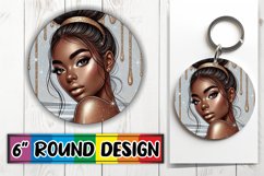 Timeless Sublimation Circle PNG, Afro Girl Product Image 1