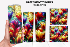 Flower Skinny Tumbler 20oz Wrap Design, Flowers Tumble PNG Product Image 1