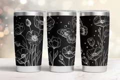 20oz Tumbler laser svg Floral wrap| Wildflowers pattern Product Image 5