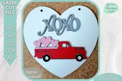 Valentine's day Truck DIY Paint kit Glowforge Laser Cut file Product Image 2