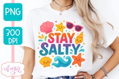 Summer T-shirt sublimation design, Stay Salty sublimation Product Image 3
