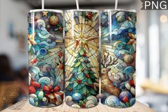 Watercolor Christmas Tumbler Wrap - High Quality 300 Dpi Product Image 1