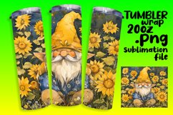 Whimsical Gnome Sublimation Tumbler Wrap 20oz Product Image 1