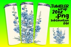 Watercolor Floral Tumbler Wrap Sublimation Design for 20oz Product Image 1