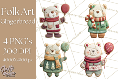 Christmas Felt Gingerbread Village PNG Clipart Product Image 1