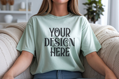 Chalky Mint Comfort Colors 1717 T-shirt Mockups,1717 Mockups Product Image 1