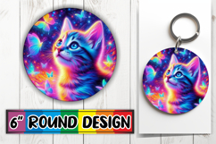 Bright Circle Ornaments Design PNG, Cat Product Image 1
