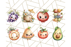 Fruit Doodles Clipart, Cute Cartoon Fruit PNG, Kawaii Food Product Image 6