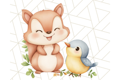 Cute Animal Friends Clipart PNG, Whimsical Spring Animal Duo Product Image 2