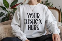White Gildan 18000 Sweatshirt Model Mockups Product Image 1