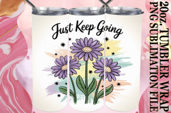 CHEERFUL PRESENT 20oz TUMBLER WRAP, Flowers Quote Product Image 1
