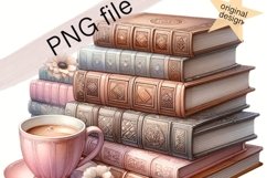 Coffee Cup and Books Clipart Instant Download Product Image 7