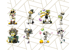 Quirky Skeleton Clipart PNG, Funny Halloween Bones Art Product Image 6
