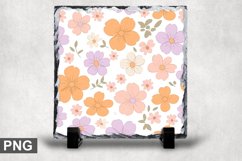 Pastel Flowers Square Sublimation Slate Design Product Image 1