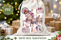 Cartoon Christmas Horse Santa Sack, Horse Gift Bag Product Image 1