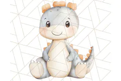 Cute Pastel Dinosaur Clipart PNG for Nursery Art, Baby Decor Product Image 2