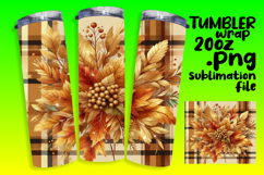 Stylish 20oz Tumbler Design , Autumn Flower Product Image 1