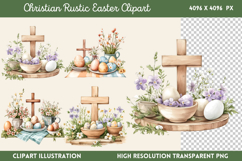 Christian Rustic Easter Clipart PNG Product Image 1