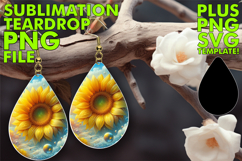 Enchanted Teardrop Earrings Ideas PNG, 3D Flower Product Image 1